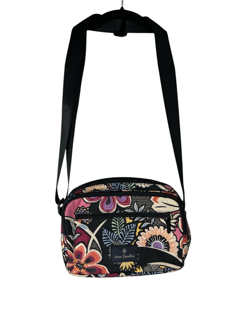 Vera Bradley RFID Black Floral Multicolor Crossbody Bag